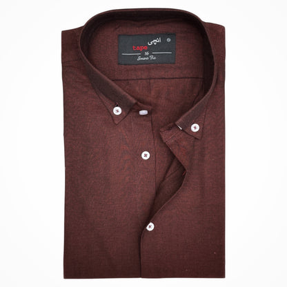 BURGUNDY BROWN COTTON LINEN SHIRT