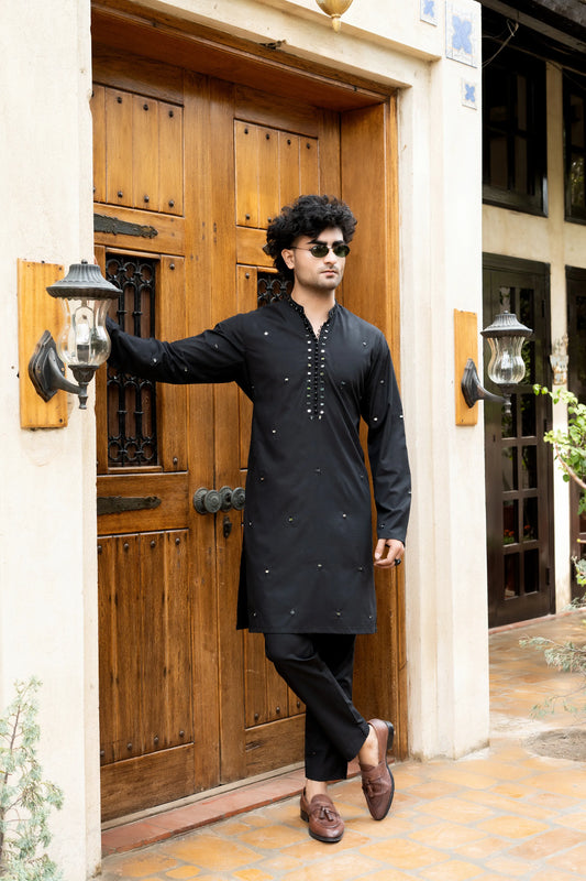 Black Mirror Work Kurta Trouser