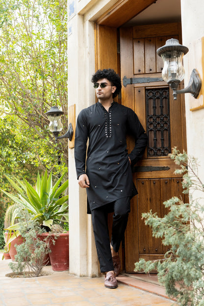 Black Mirror Work Kurta Trouser