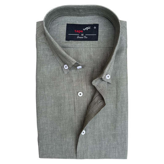 ROCK GREEN LINEN SHIRT