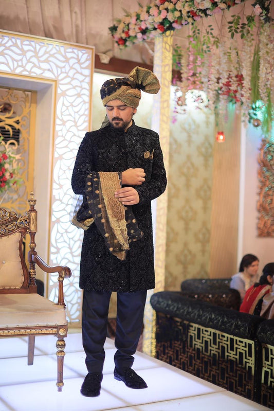 Velvet Hand Work Sherwani