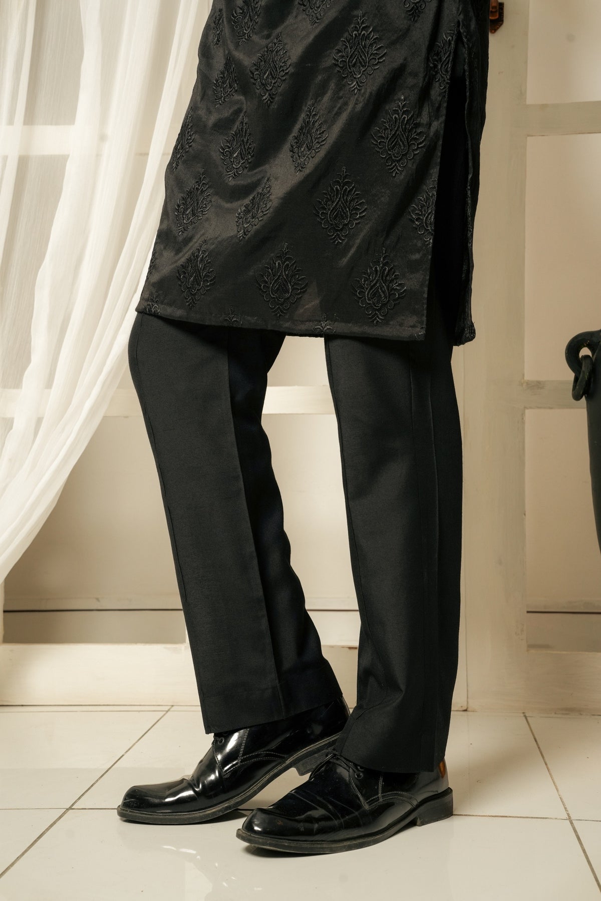 Black Motifs Kurta Trouser
