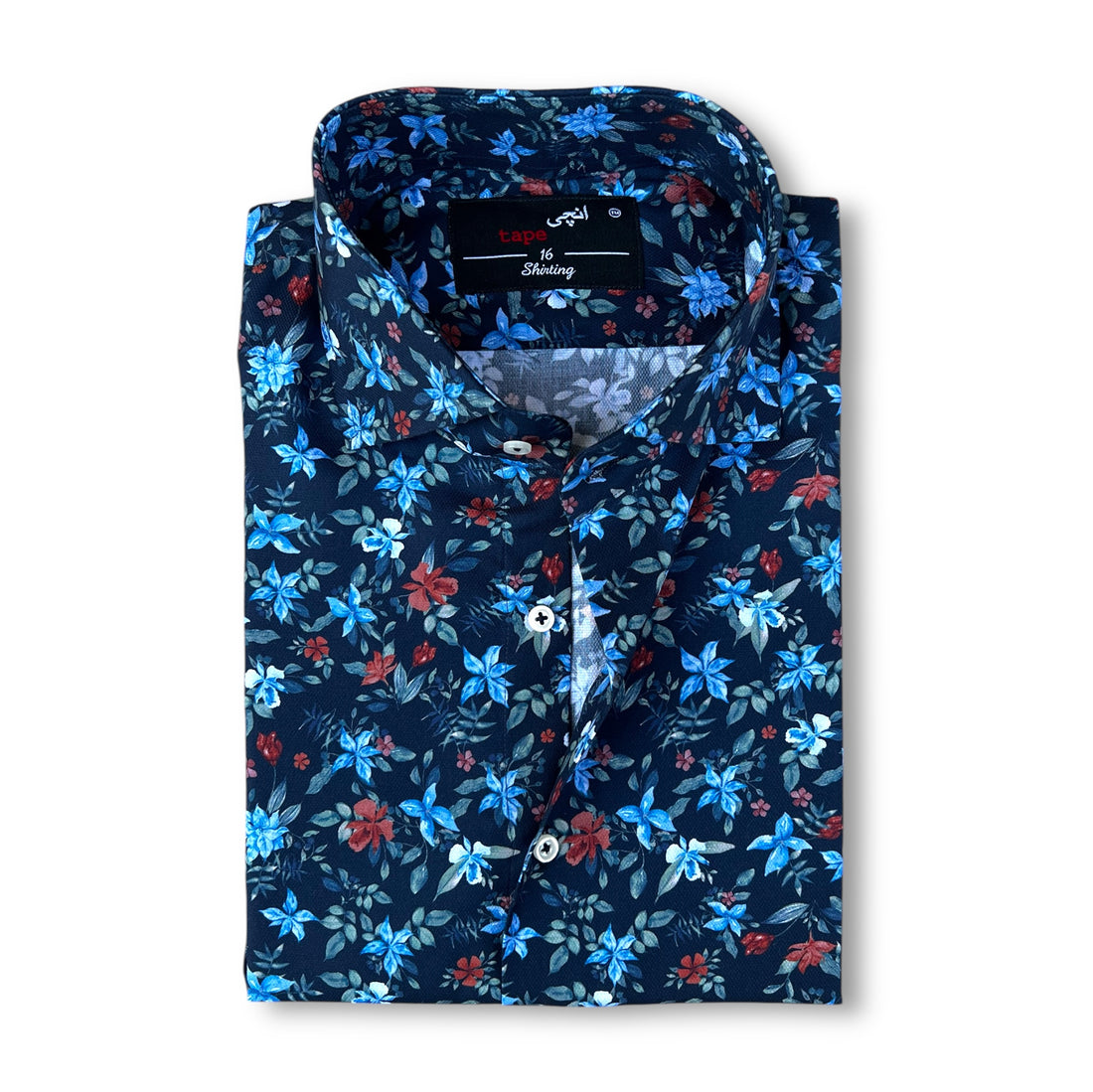 Blue Floral Cotton Shirt