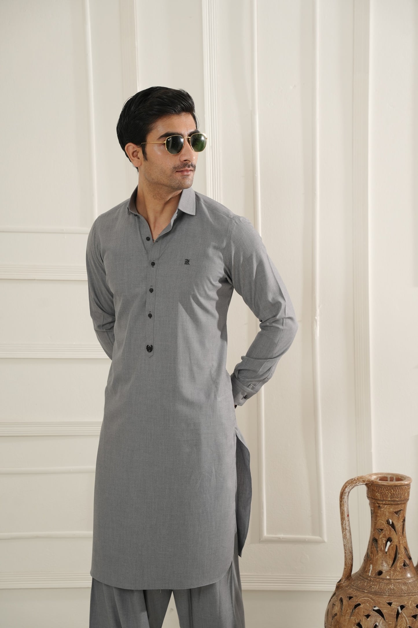 Grey Premium Shalwar Kameez