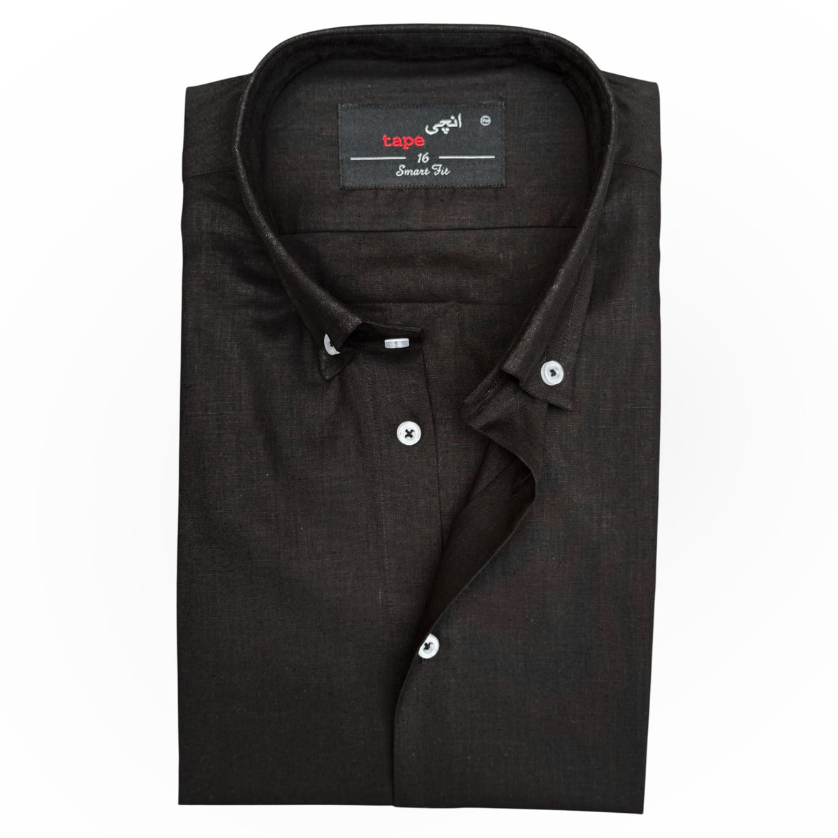 BLACK COTTON LINEN SHIRT