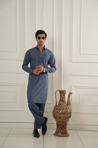 Denim Blue Premium Shalwar Kameez