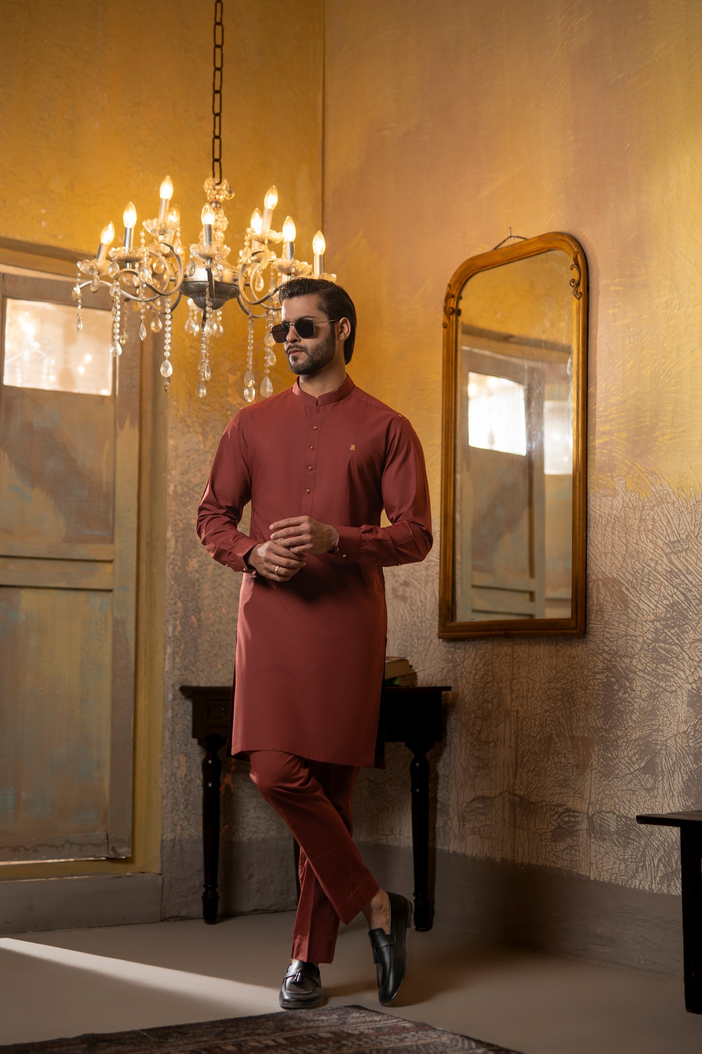 WOOD RED KURTA TROUSER