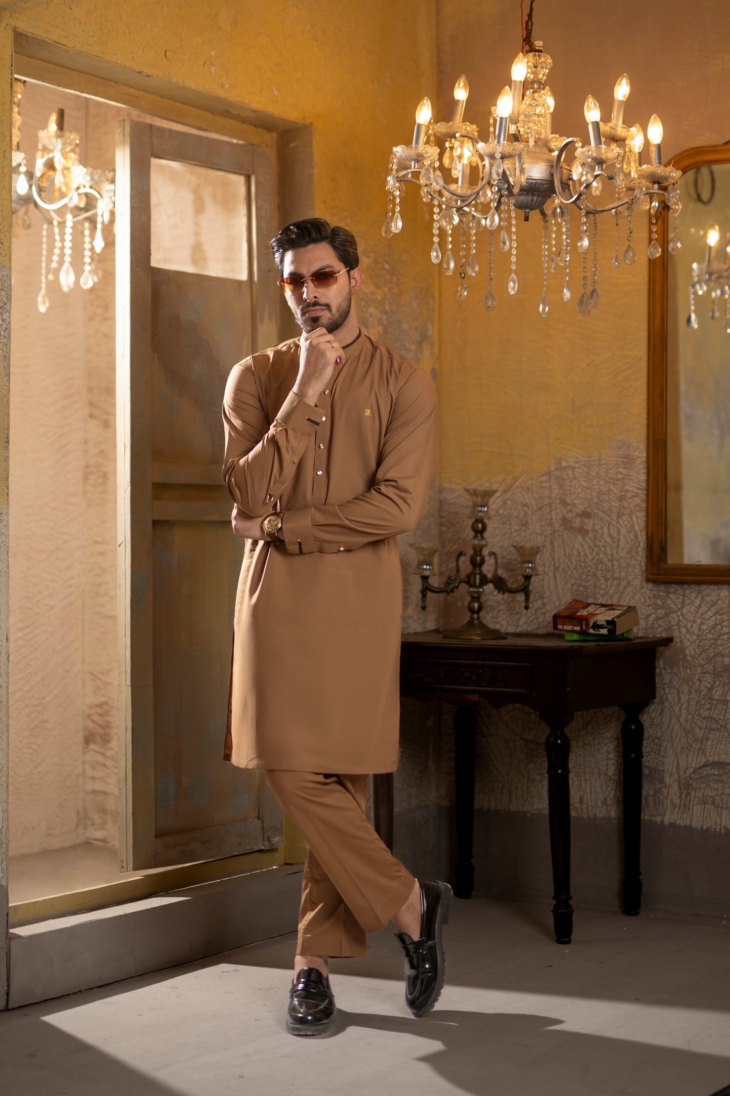 CAMEL BROWN KURTA TROUSER