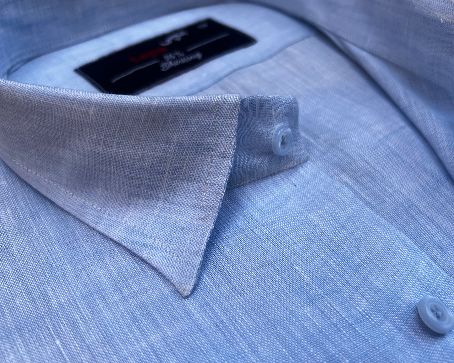 POWDER BLUE LINEN SHIRT