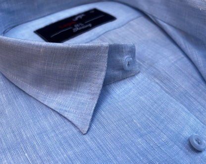 POWDER BLUE LINEN SHIRT