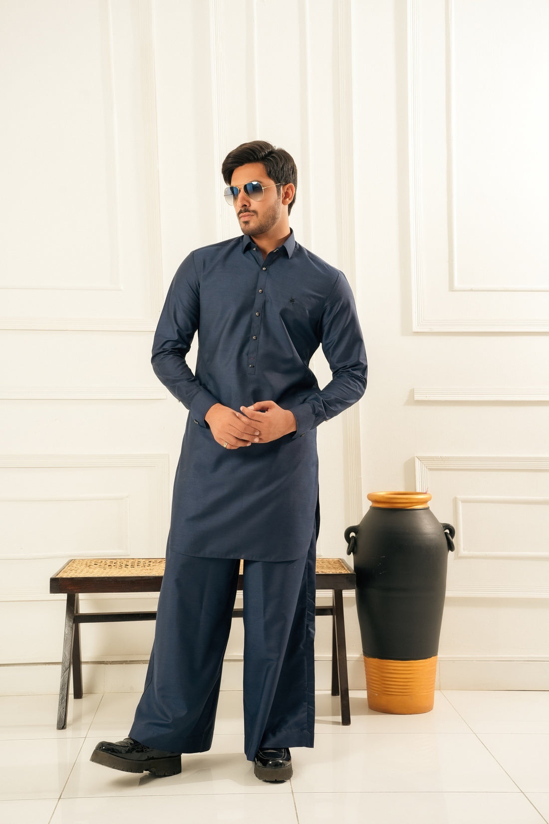 NAVY BLUE FARSHI SHALWAR KAMEEZ