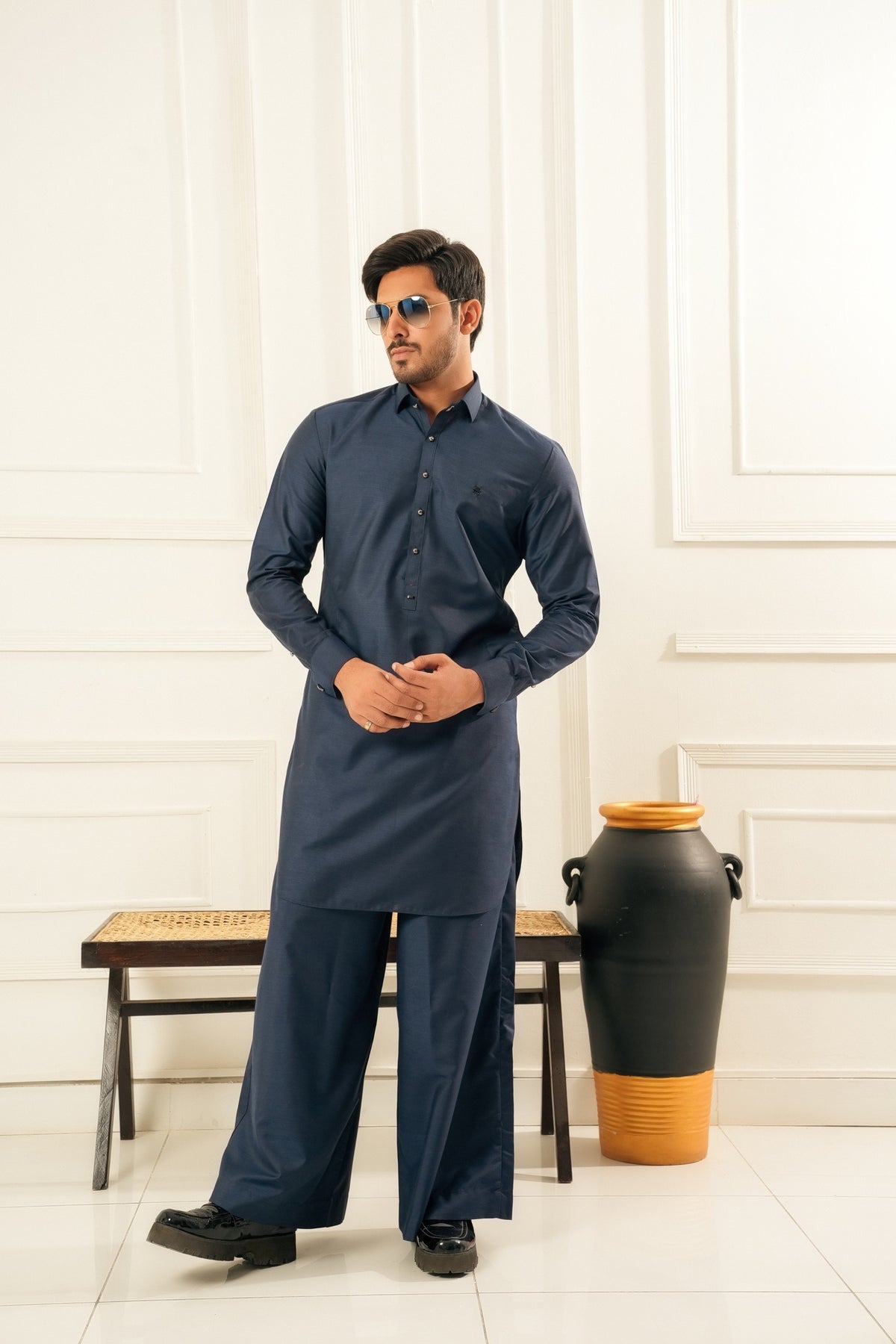 NAVY BLUE FARSHI SHALWAR KAMEEZ