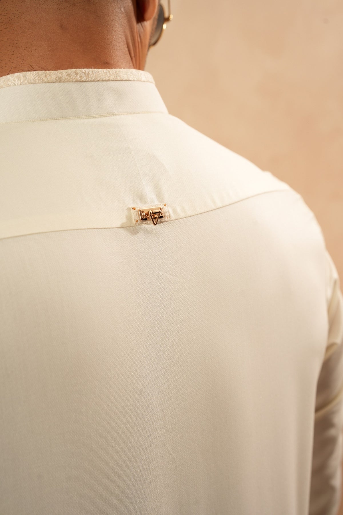 Cream White Mandarin Kurta Trouser