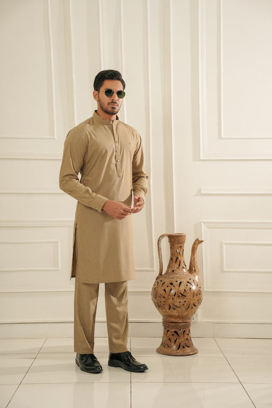Beige Kurta Trouser