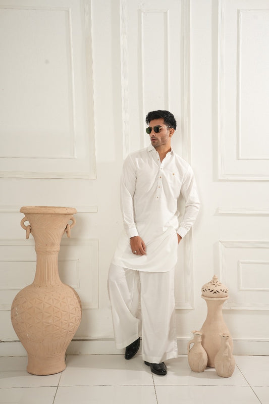 White Farsi Shalwar Kameez