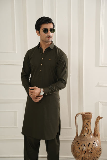 Twill Green Premium Shalwar Kameez