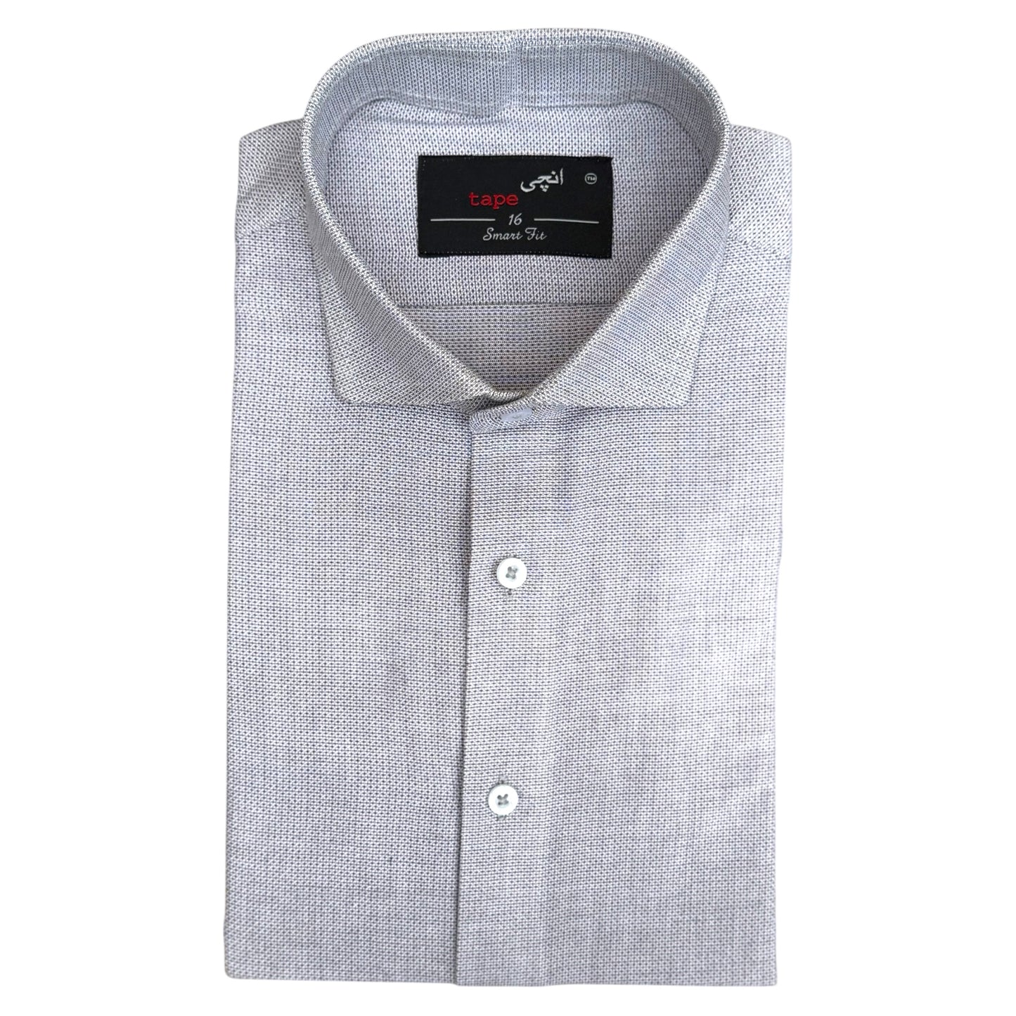 GREY TWILL TEXTURED SHIRT