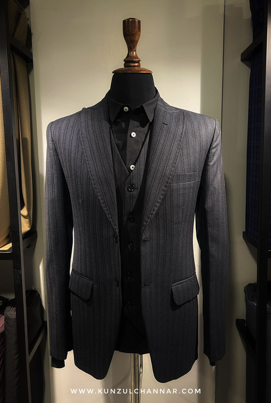STRIPED WOOL SUIT