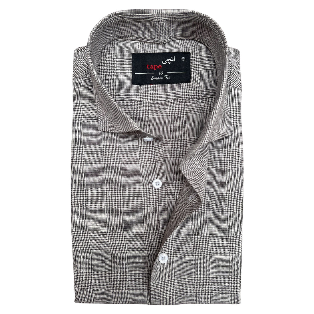 MACRO CHECKERED LINEN SHIRT
