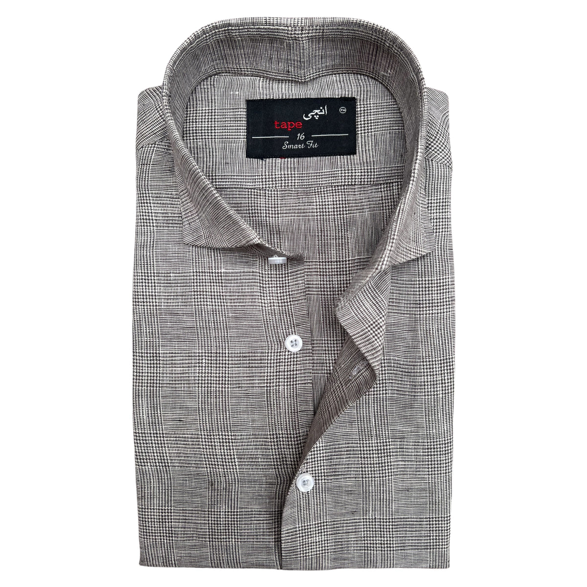 MACRO CHECKERED LINEN SHIRT