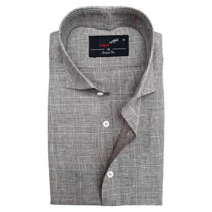 MACRO CHECKERED LINEN SHIRT