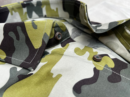 Camo Printed Green Cotton Shirt