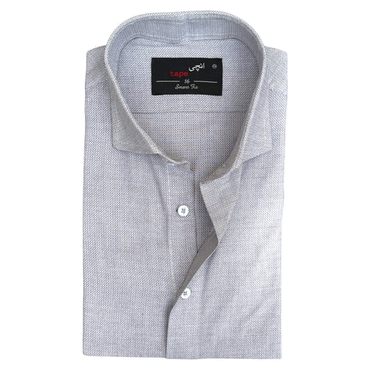 GREY TWILL TEXTURED SHIRT