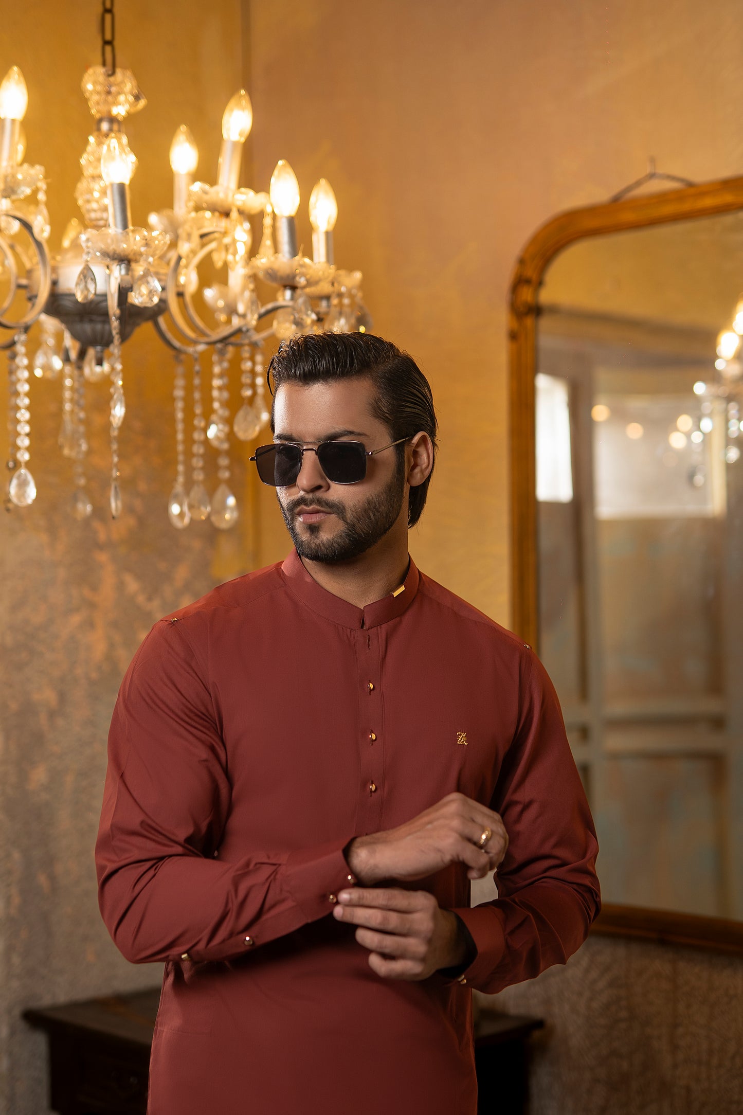 WOOD RED KURTA TROUSER