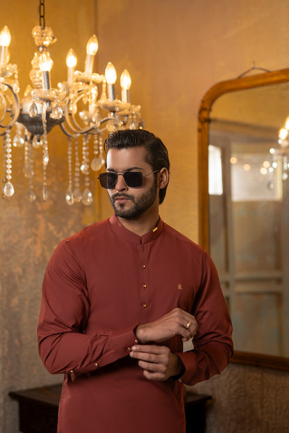 WOOD RED KURTA TROUSER