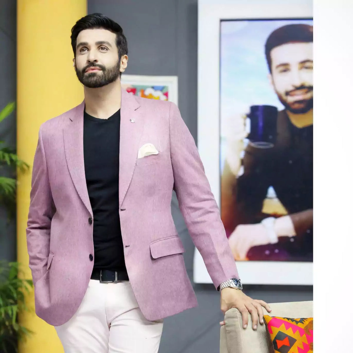 Wool Linen Pink Blazer