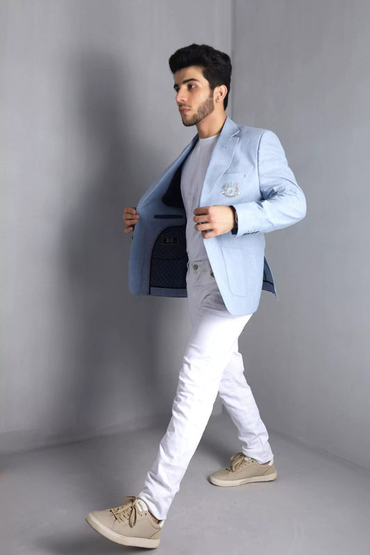 Powder Blue Linen Blazer