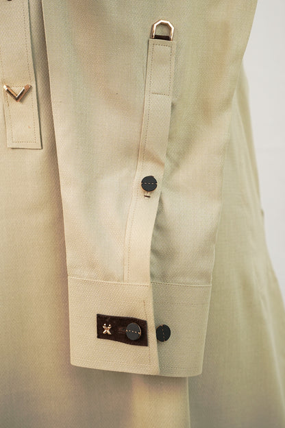 Cream Cotton Pin Dot Shalwar Kameez