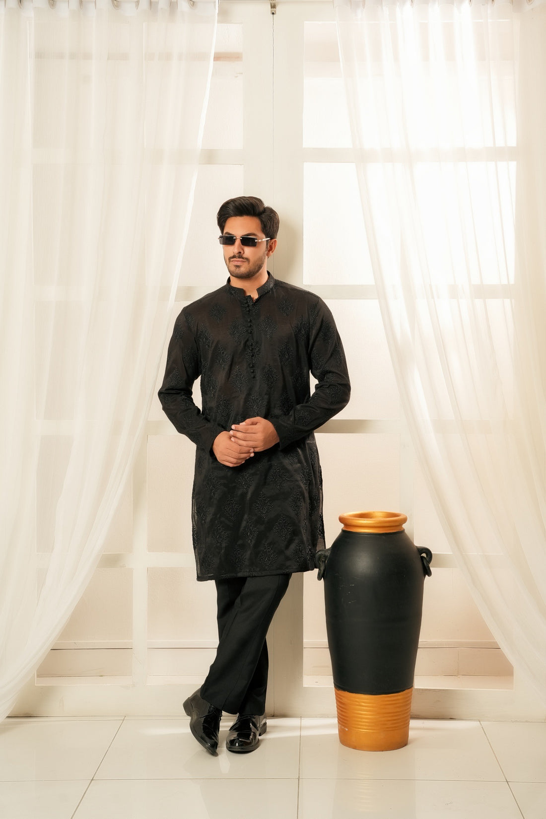 Black Motifs Kurta Trouser
