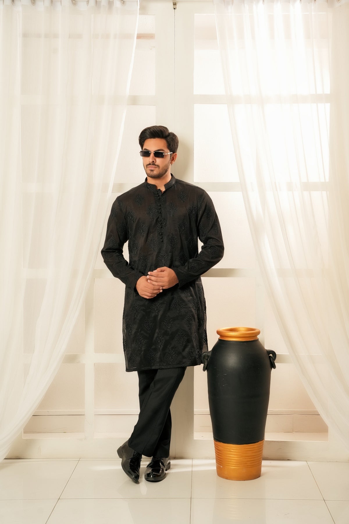 Black Motifs Kurta Trouser