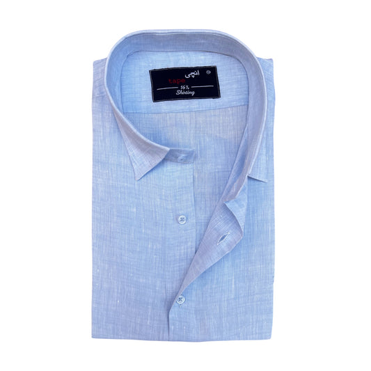Powder Blue Linen Shirt
