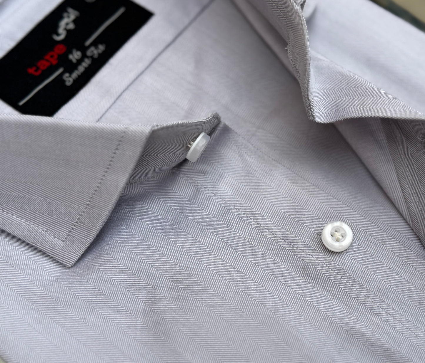 GREY HERRINGBONE SHIRT
