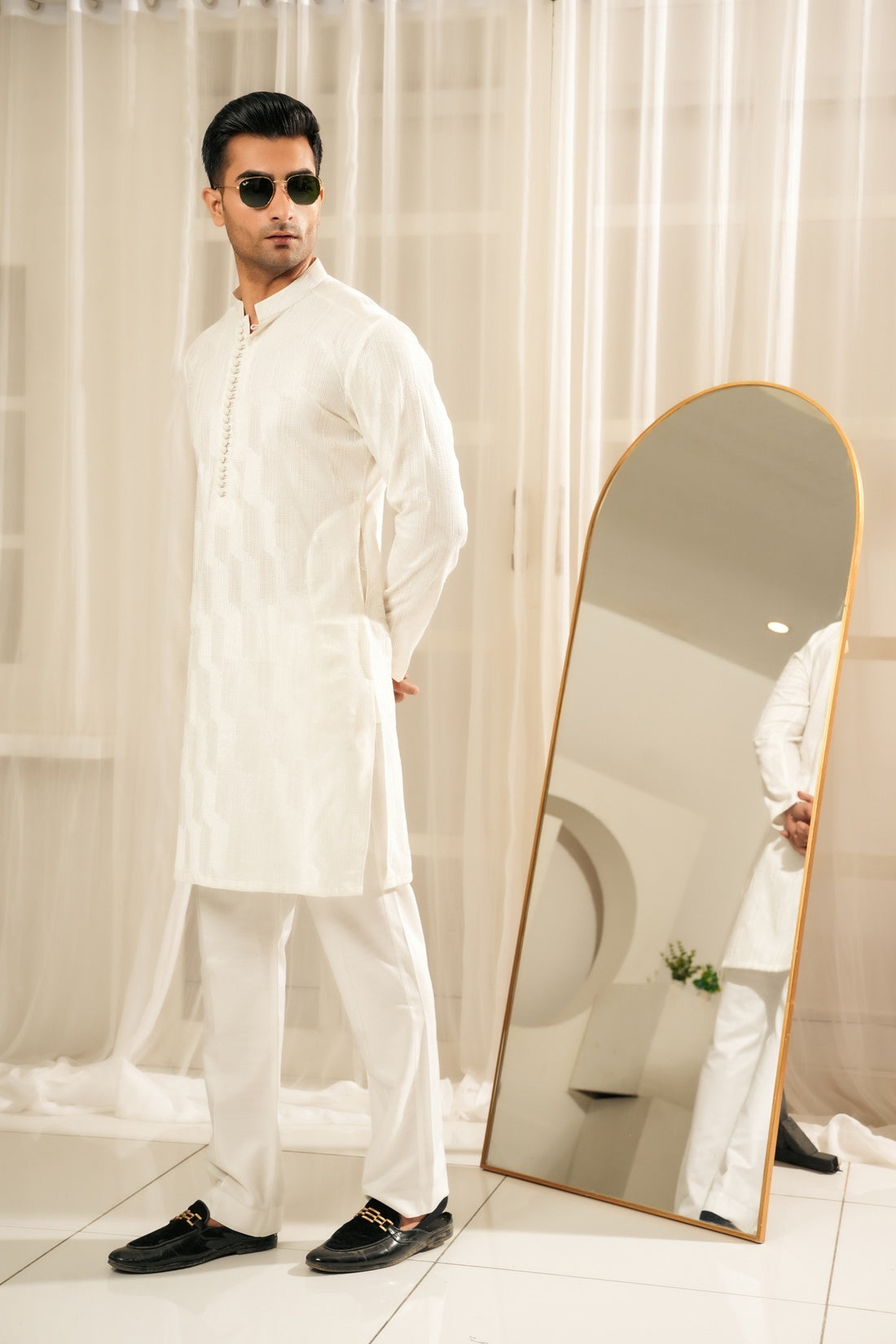 White Embroidered Kurta Trouser