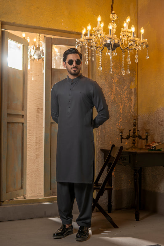 GUN METALLIC SHALWAR KAMEEZ