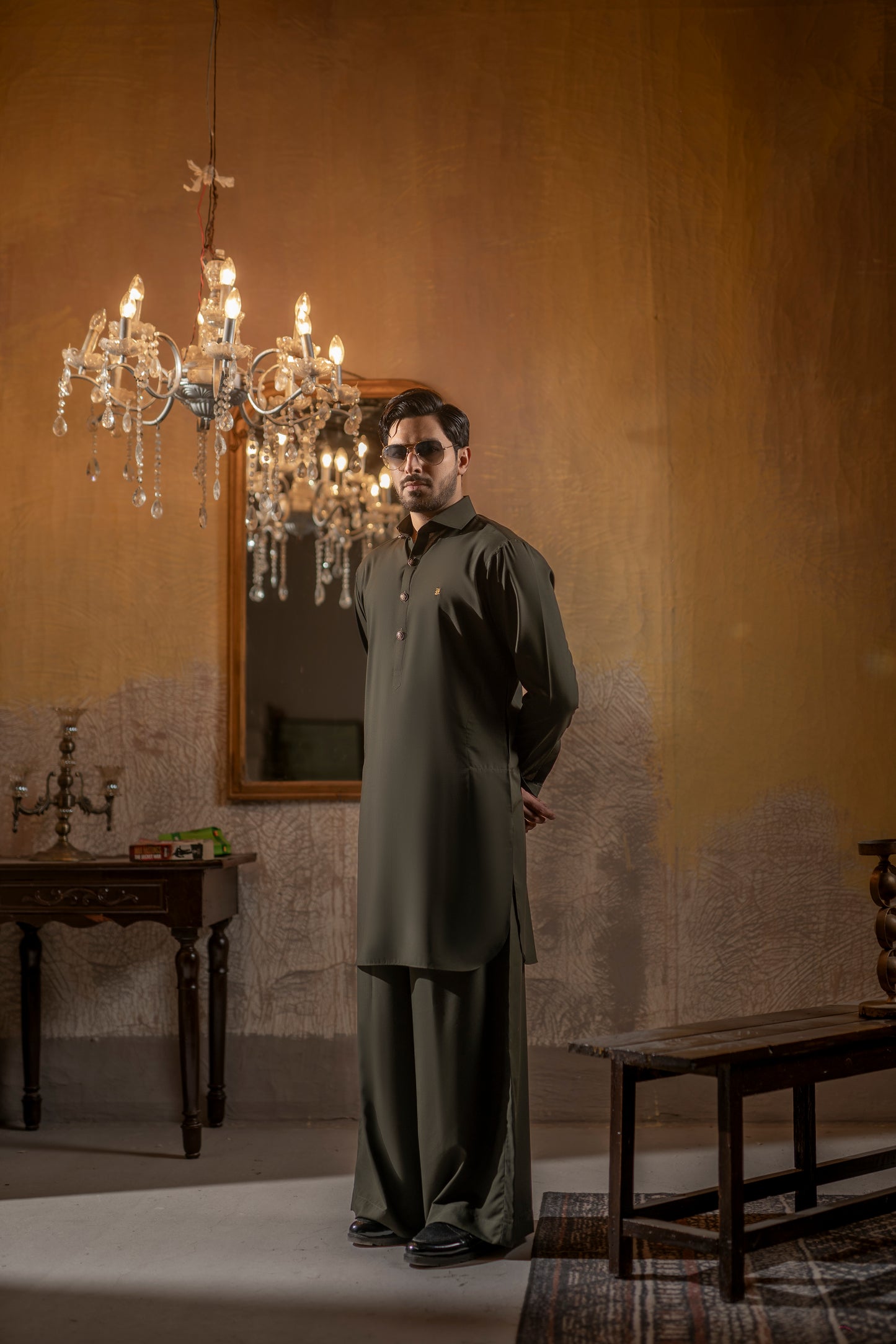 GREEN FARSHI SHALWAR KAMEEZ