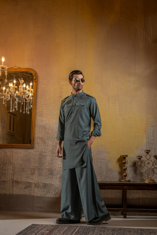 ICE BLUE FARSHI SHALWAR KAMEEZ