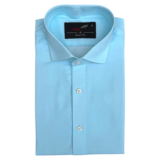 SKY BLUE TEXTURED SHIRT