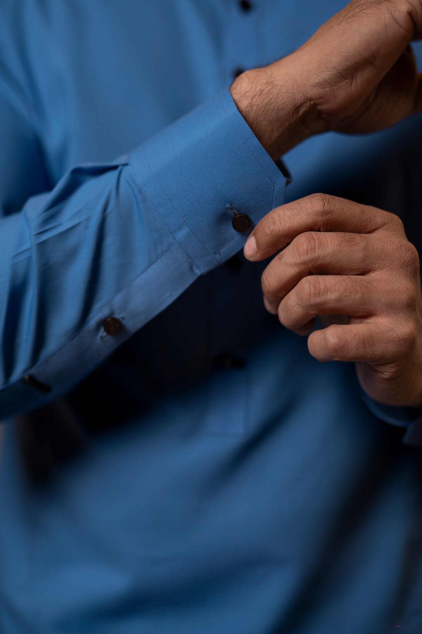 SKY BLUE MANDARIN KURTA TROUSER