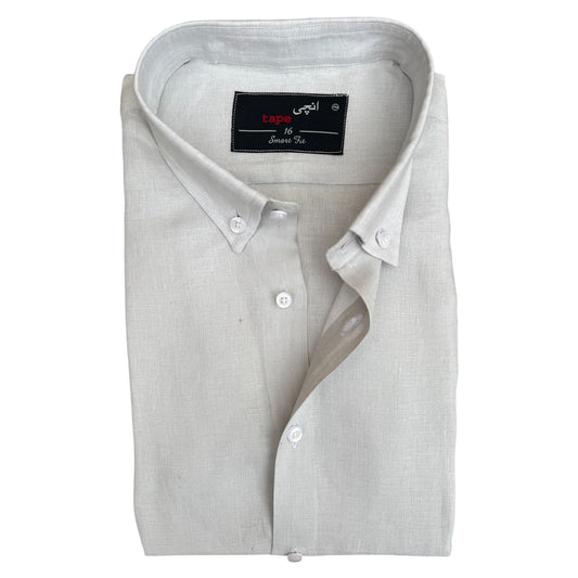 POWDER ASH WHITE LINEN SHIRT