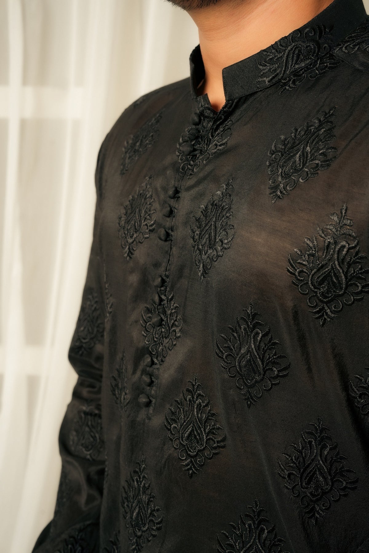 Black Motifs Kurta Trouser