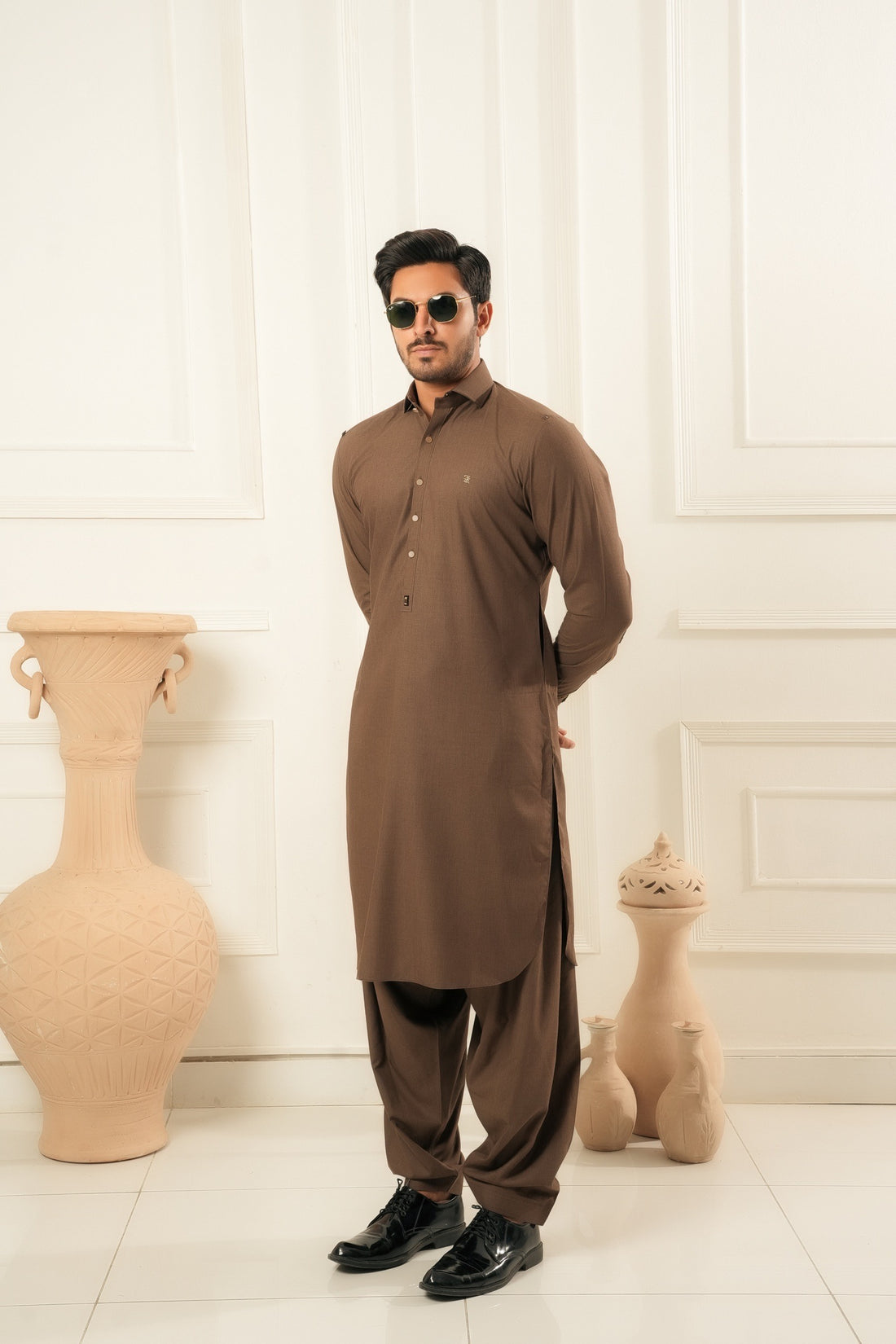 BROWN SHALWAR KAMEEZ