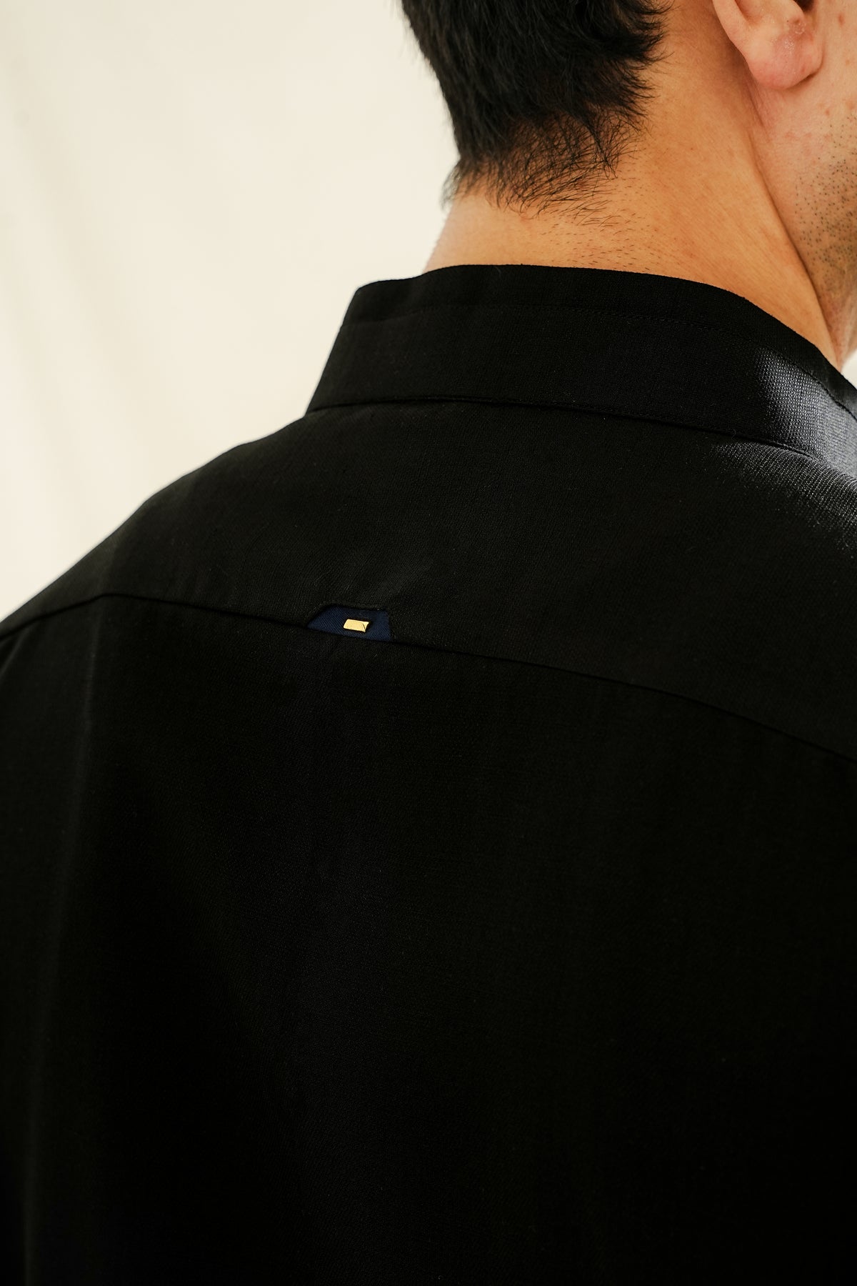 BLACK TEXTURED KURTA TROUSER