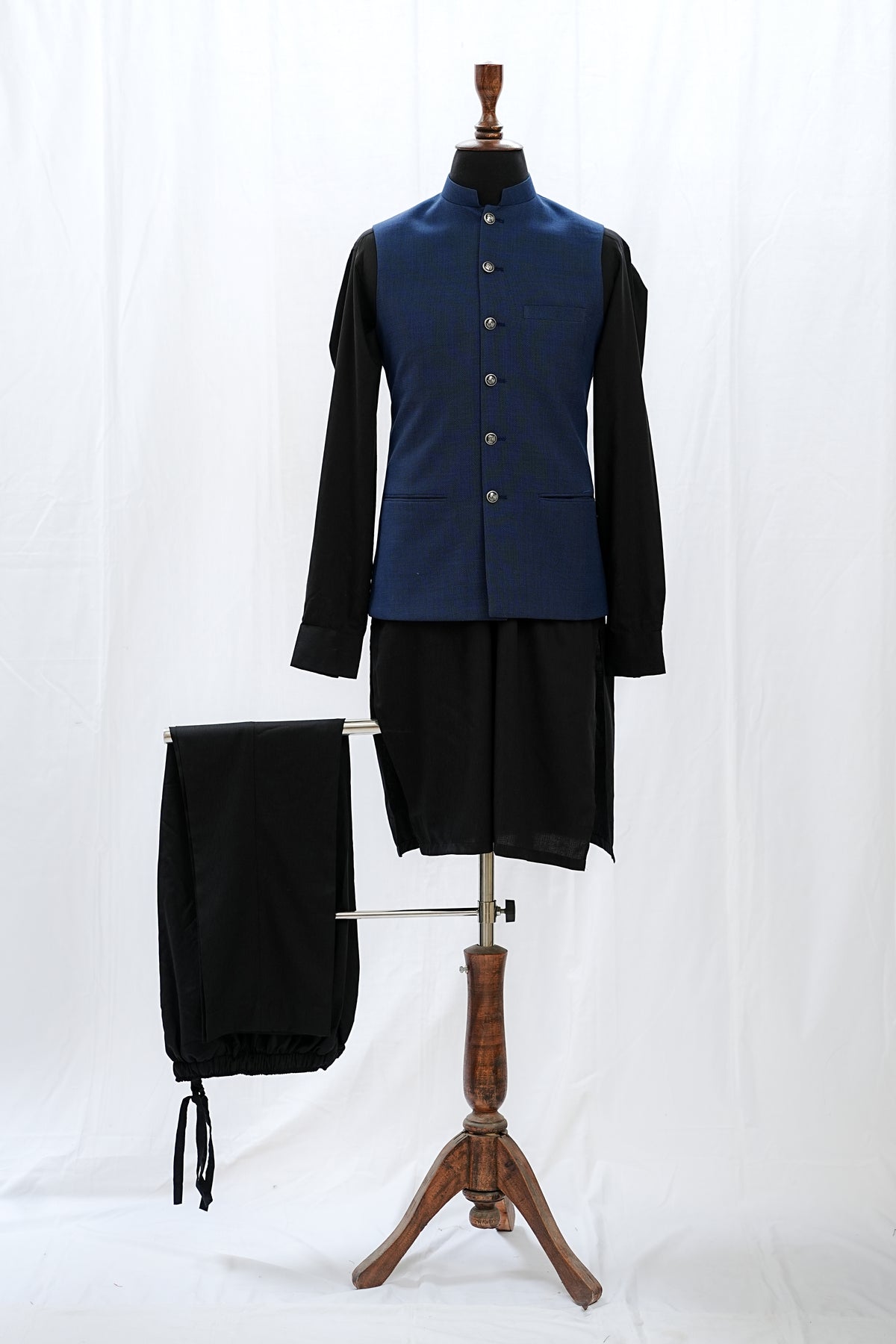 Blue Pin-dot Waist Coat