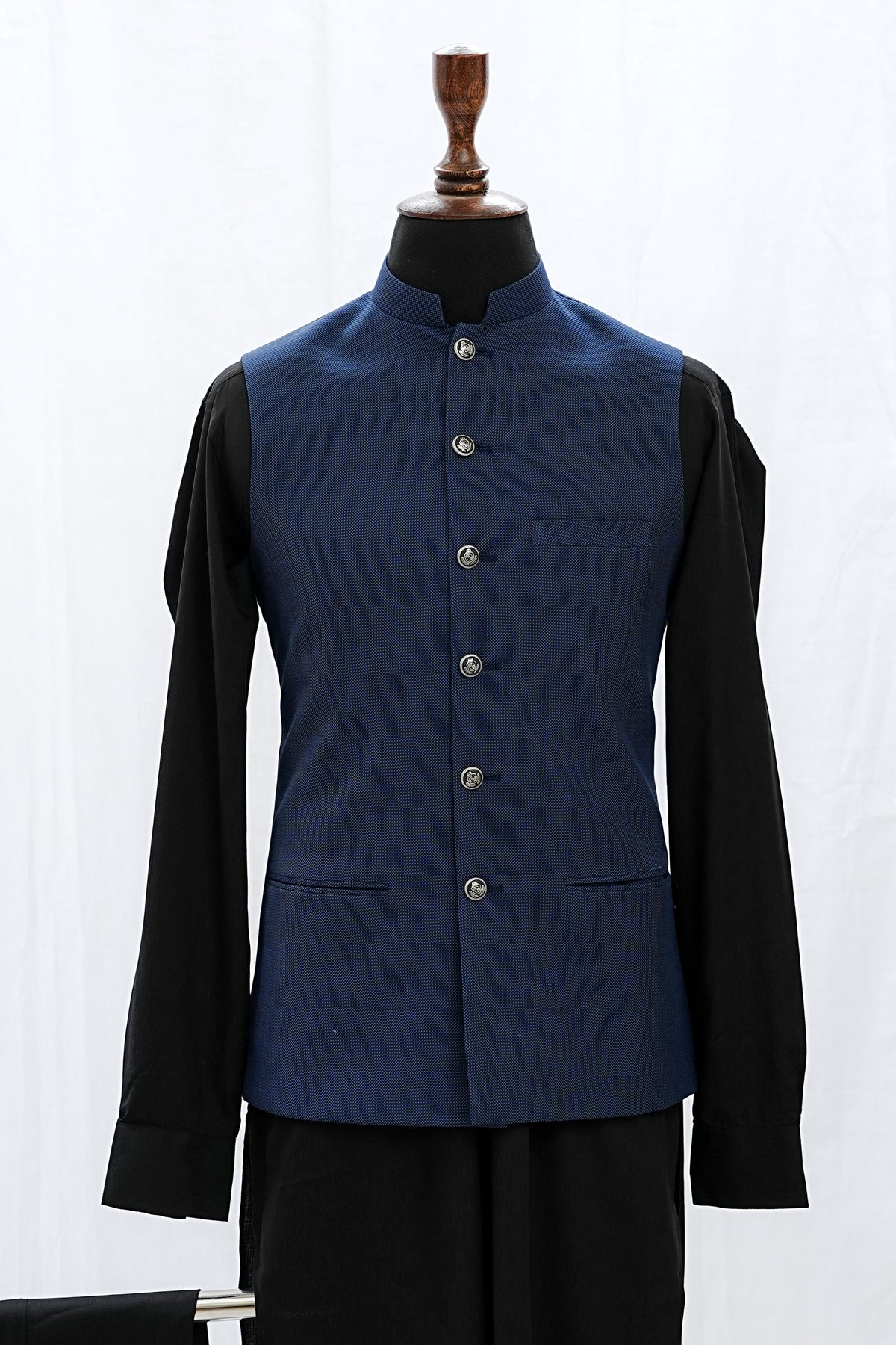 Blue Pin-dot Waist Coat