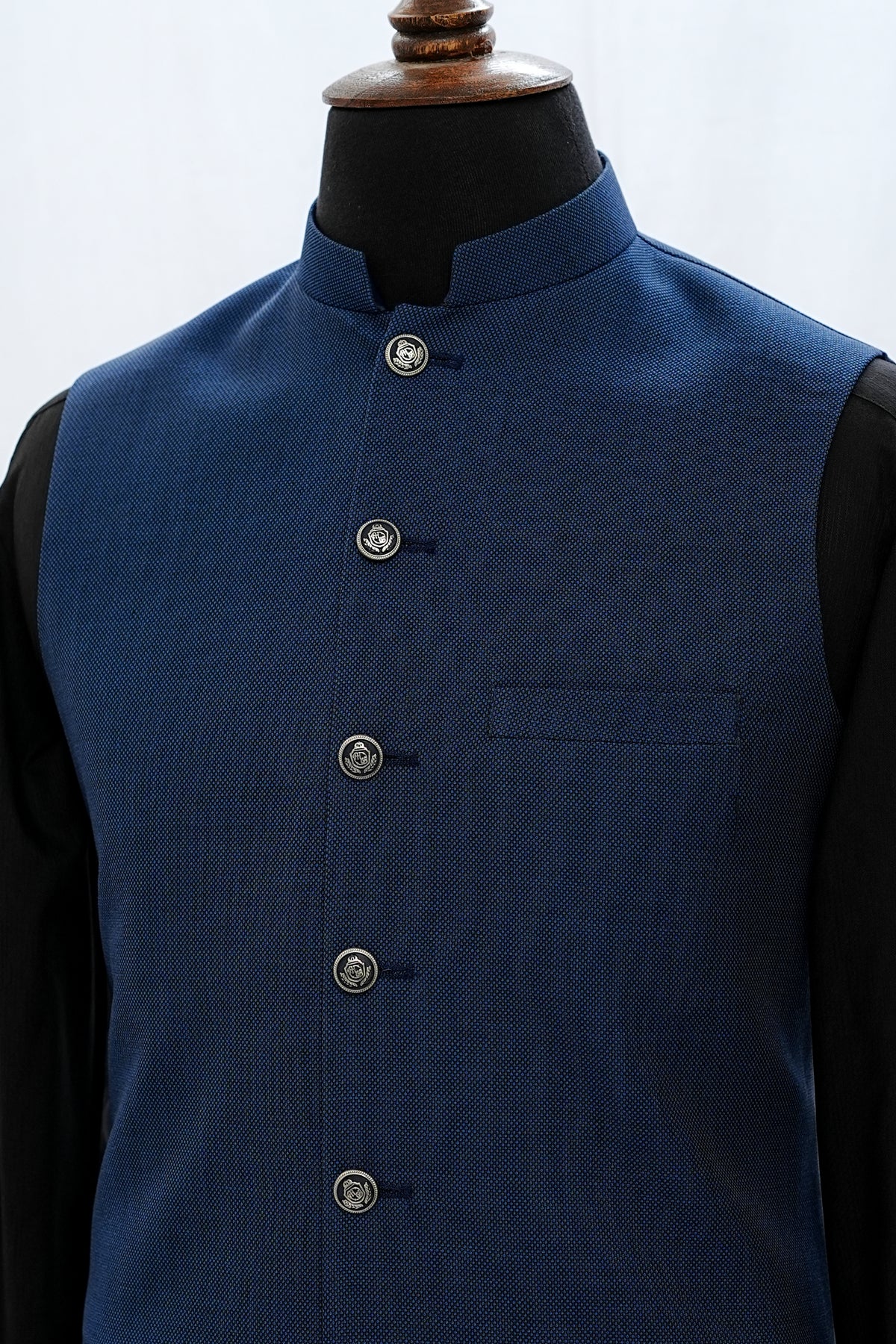 Blue Pin-dot Waist Coat