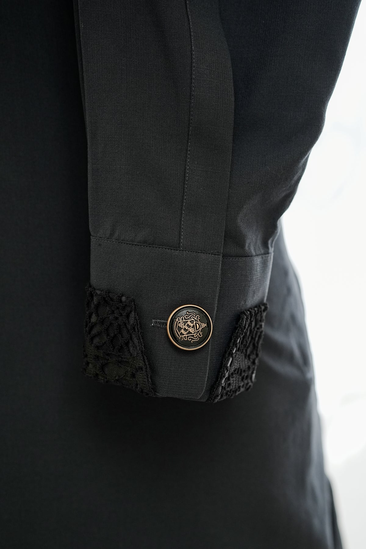 Black Duck Collar Kurta Trouser